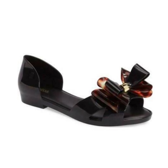 Mel By Melissa Black Bow Jelly Shoes - Picture 1 of 9
